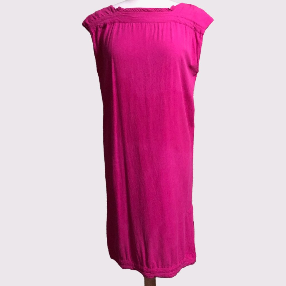 Vintage Fuchsia Raw Silk Sakowitz dress